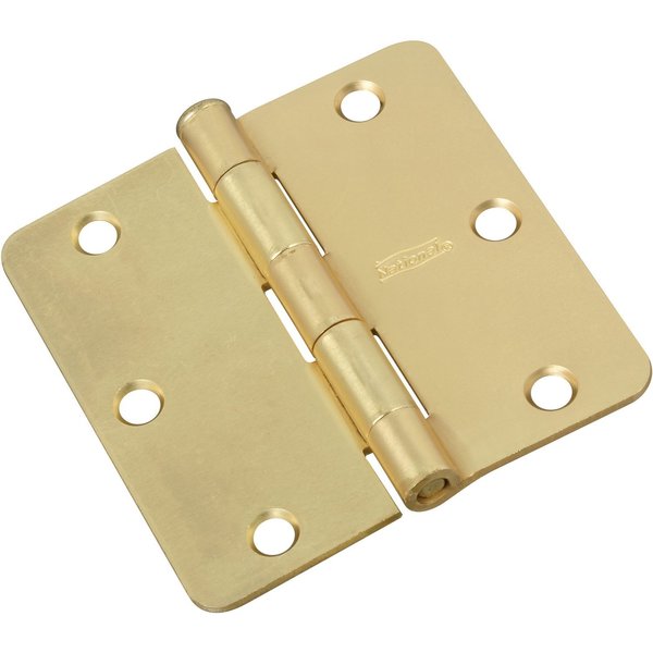 National Hardware 3-1/2 in. L Satin Brass Door Hinge , 3PK N830-333